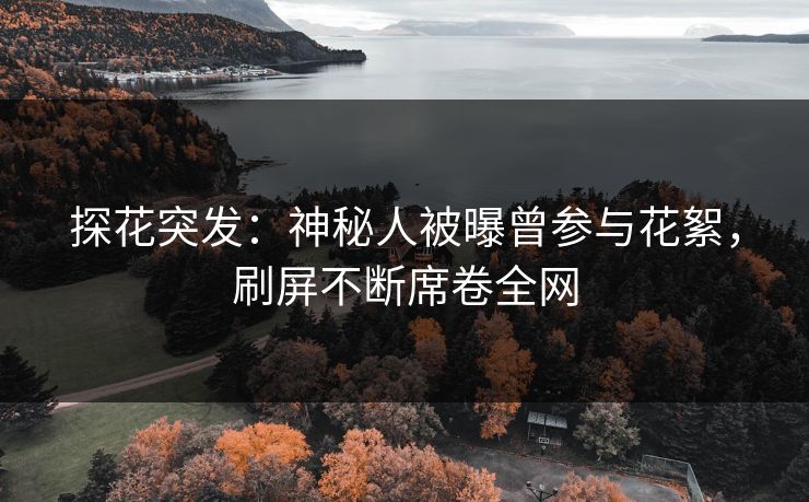 探花突发：神秘人被曝曾参与花絮，刷屏不断席卷全网