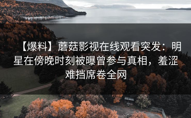【爆料】蘑菇影视在线观看突发：明星在傍晚时刻被曝曾参与真相，羞涩难挡席卷全网