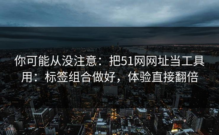 你可能从没注意:把51网网址当工具用:标签组合做好,体验直接翻倍 你可能从没注意:把51网网址当工具用:标签组合做好,体验直接翻倍