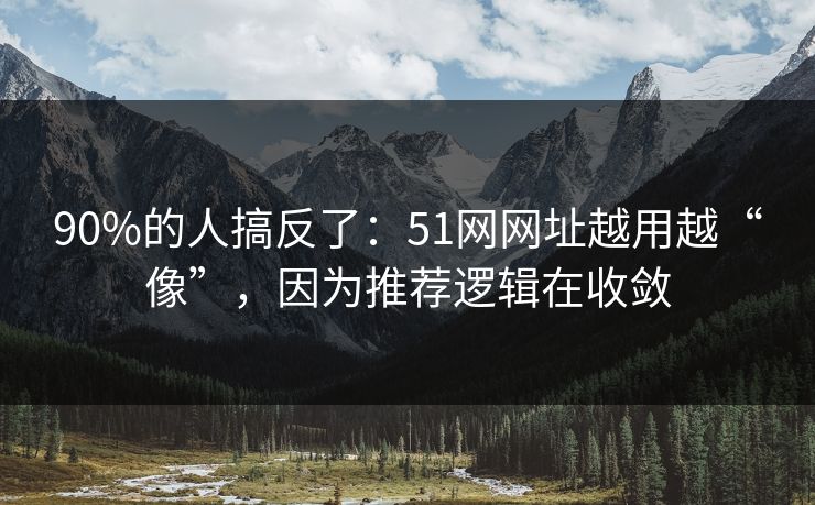 90%的人搞反了：51网网址越用越“像”，因为推荐逻辑在收敛